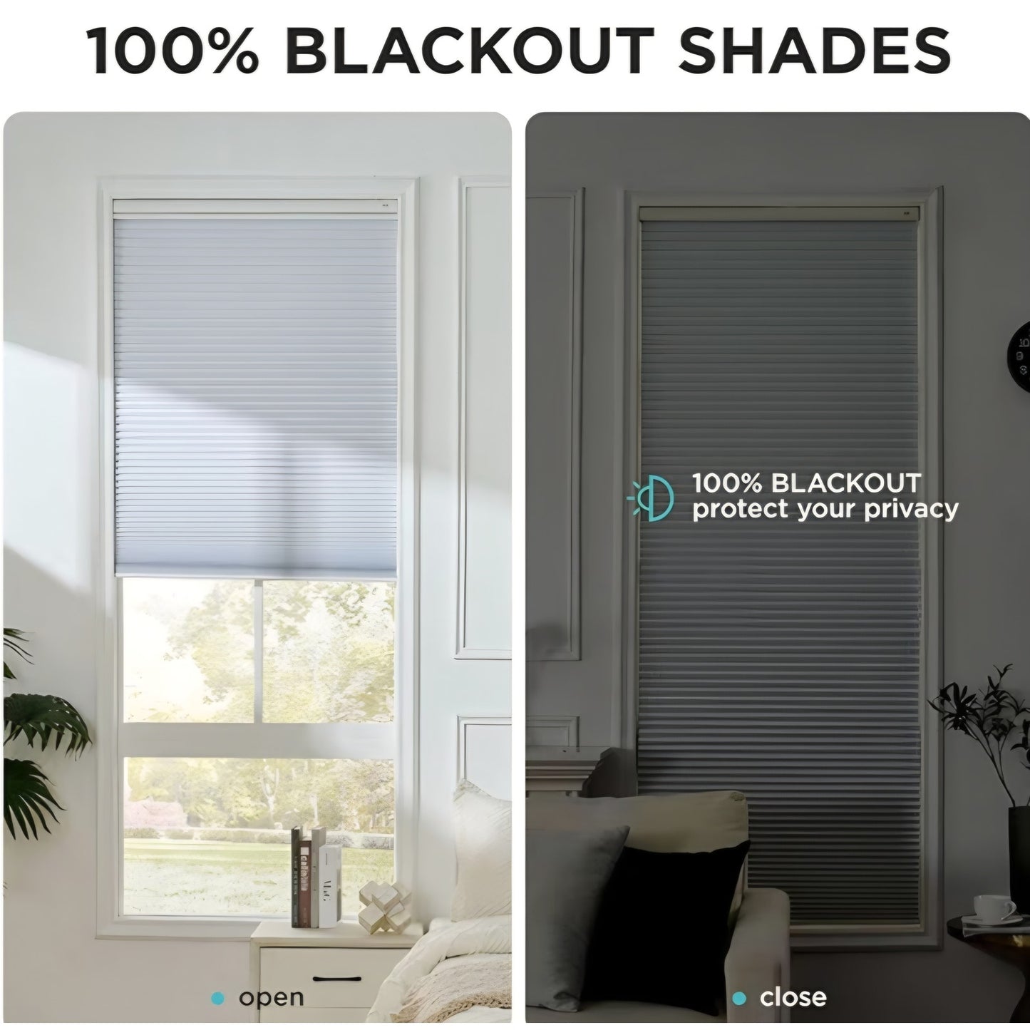 Window Blinds for Indoor Windows, Blackout Shades Cellular Shades Cordless