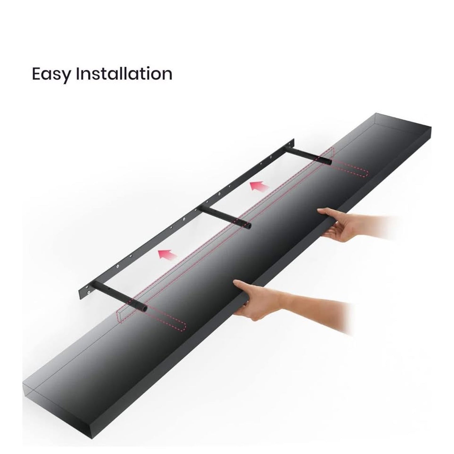 Ballucci Floating Shelves for Wall, 60" Wood Wall Shelf Set of 2, with Invisible Brackets for Bathro