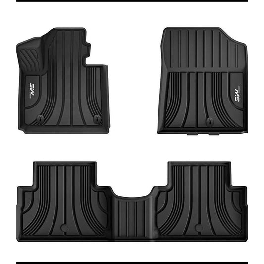 3W Floor Mats Fit 2021-2023 Hyundai Santa Fe (Only for Hybrid), TPE All Weather Custom Fit Car Floor