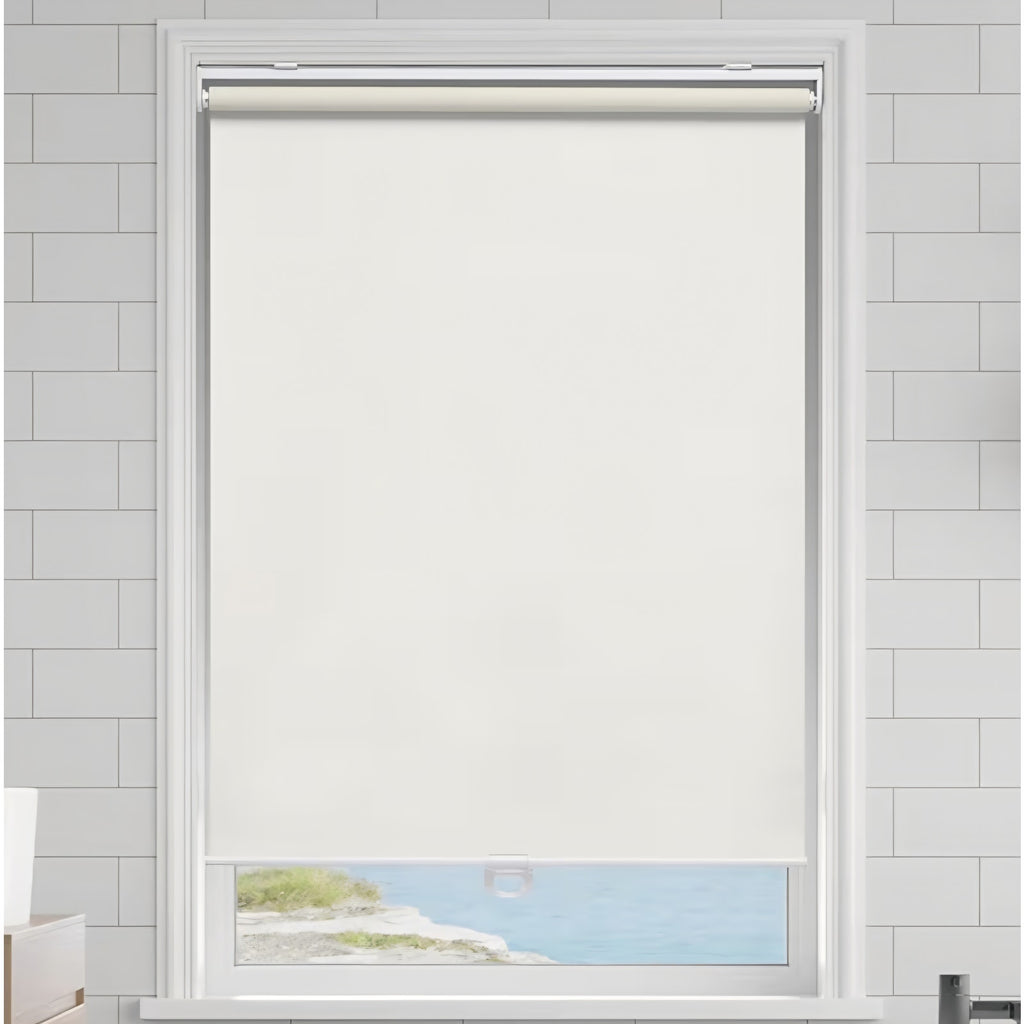 Cordless Roller Shades Blackout Blinds for Windows (70" W x 72" H, Ivory)