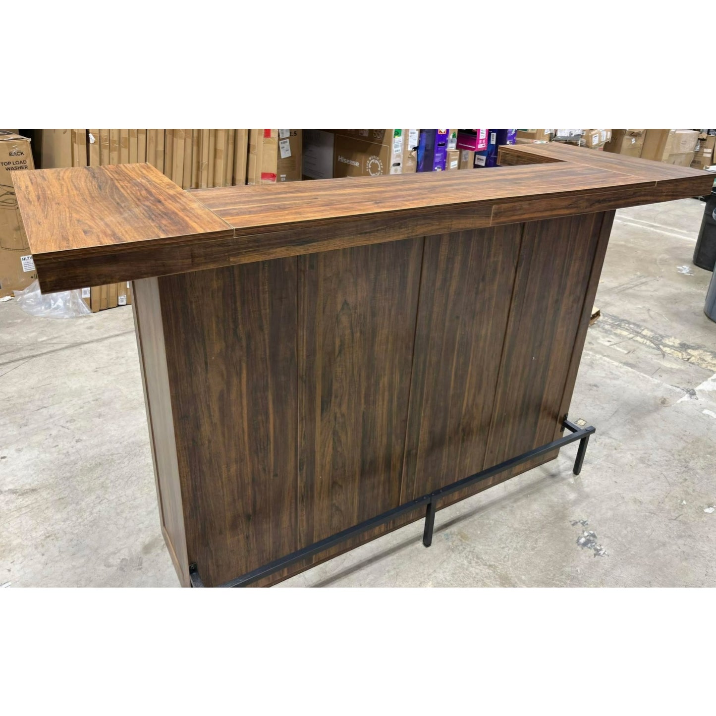 Tribesigns 4-Tier Bar Table, 70.9-Inch Large Wood Home Bar Unit with Wine Glass Holder