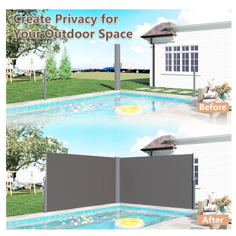 C-Hopetree 236"x63" Outdoor Retractable Double Side Awning