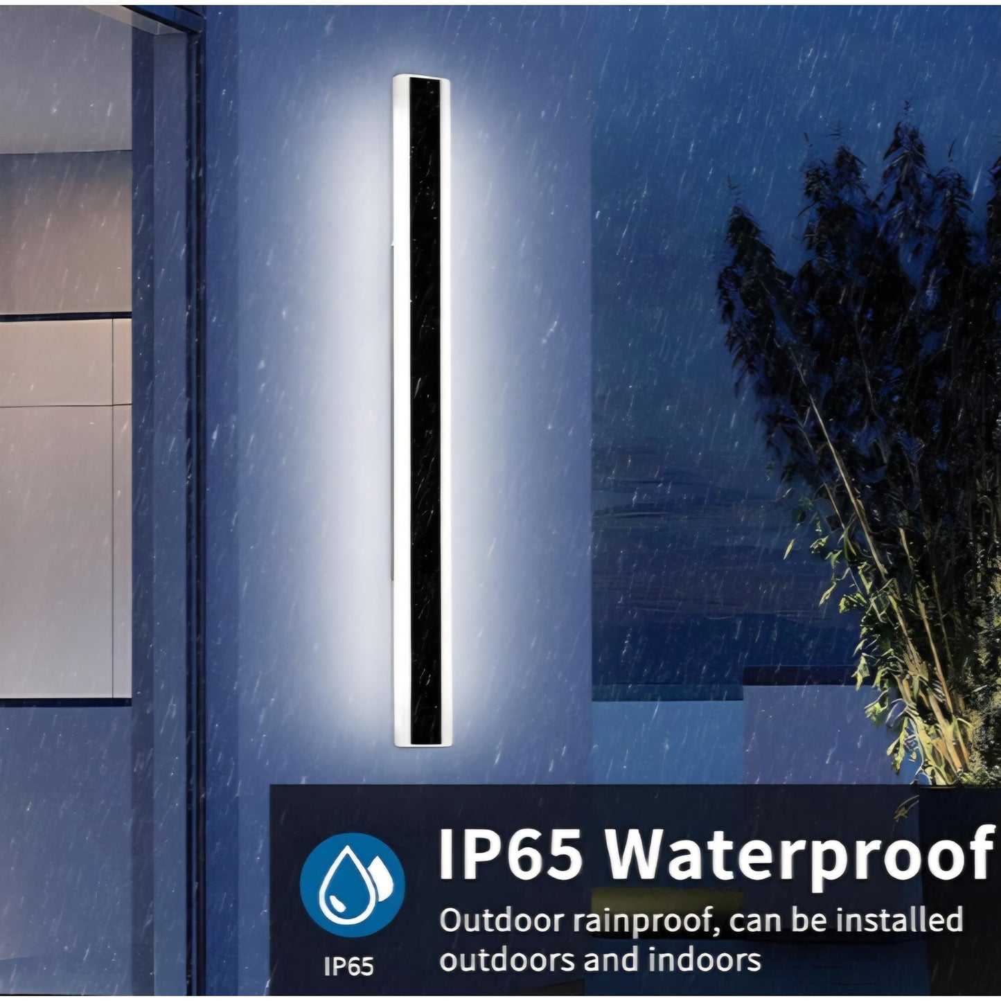 57inch Exterior Wall Light Fixture, 6000K Cold White, Modern Long Outdoor Wall Sconce