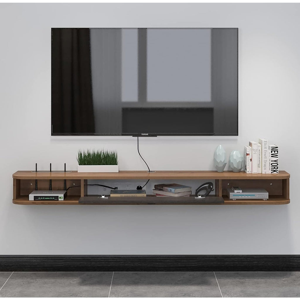 Pmnianhua Floating TV Shelf, 94'' Wall Mounted TV Stand Floating TV Console Media Entertainment
