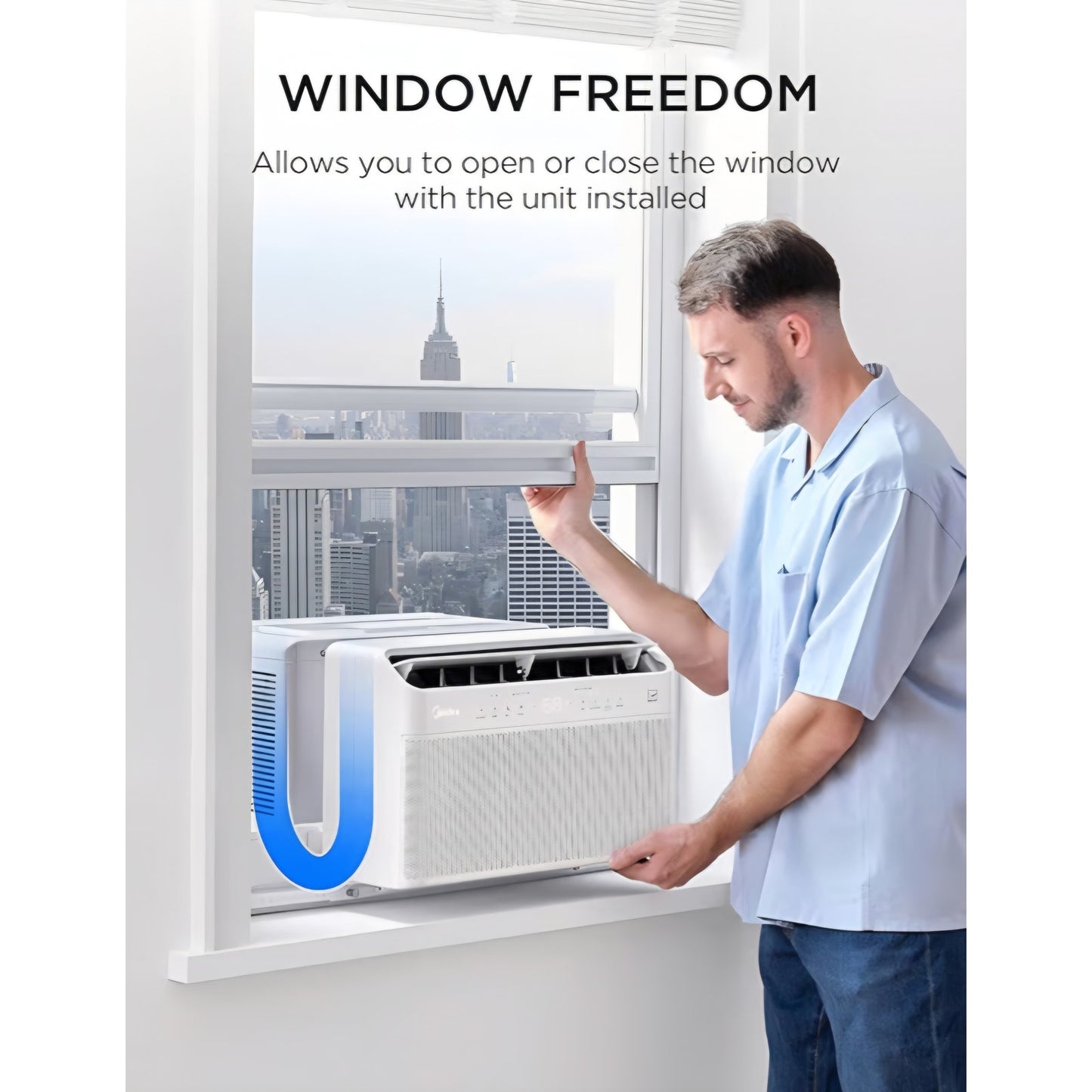 Midea 12,000 BTU U Shaped Smart Inverter Window Air Conditioner - Cools 550 Sq Ft