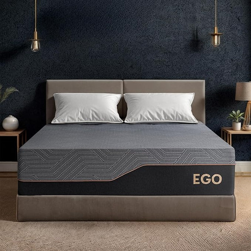 MLILY EGOHOME 14 In Twin XL Mattress, Copper Gel Memory Foam Mattress for Pain Relief, Medium, Black