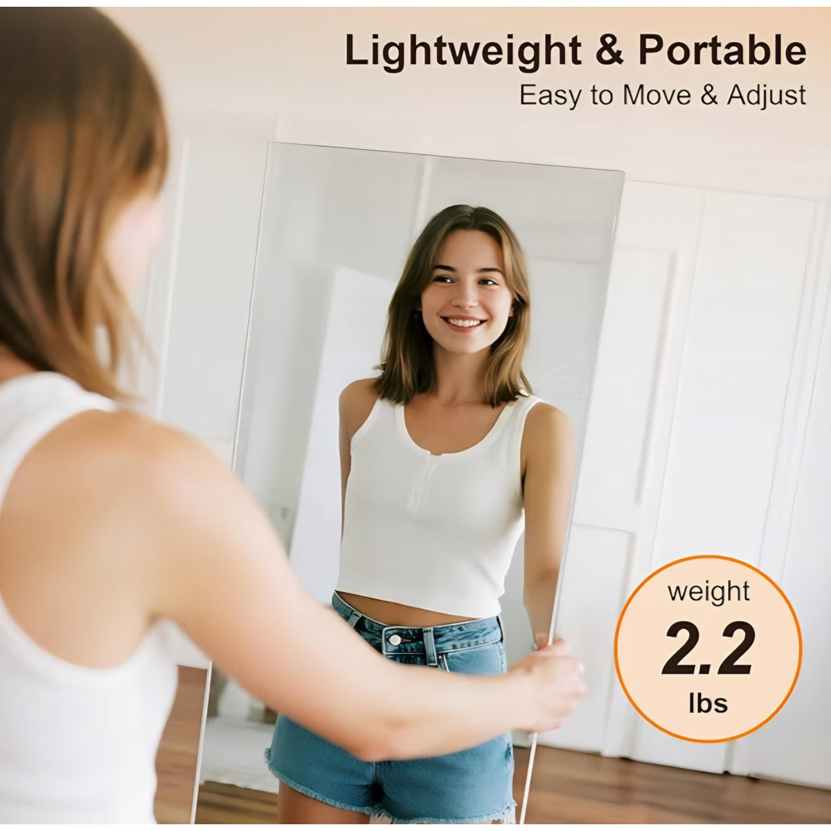 Magnetic Wall Mirror, Full Length Mirror with Tool-Free Installation,