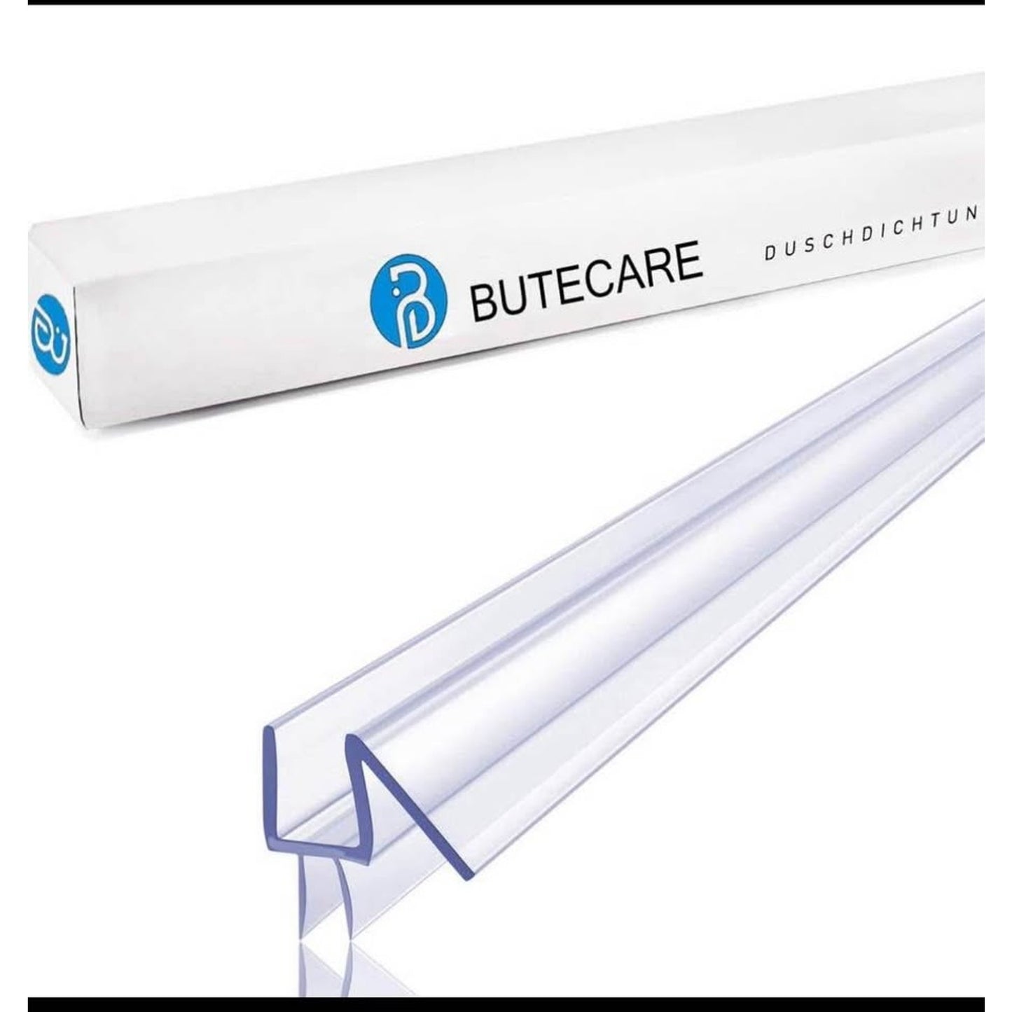 2-Pack Butecare Frameless Shower Door Bottom Seal for Glass Doors – Stop Shower Leaks and Create a W