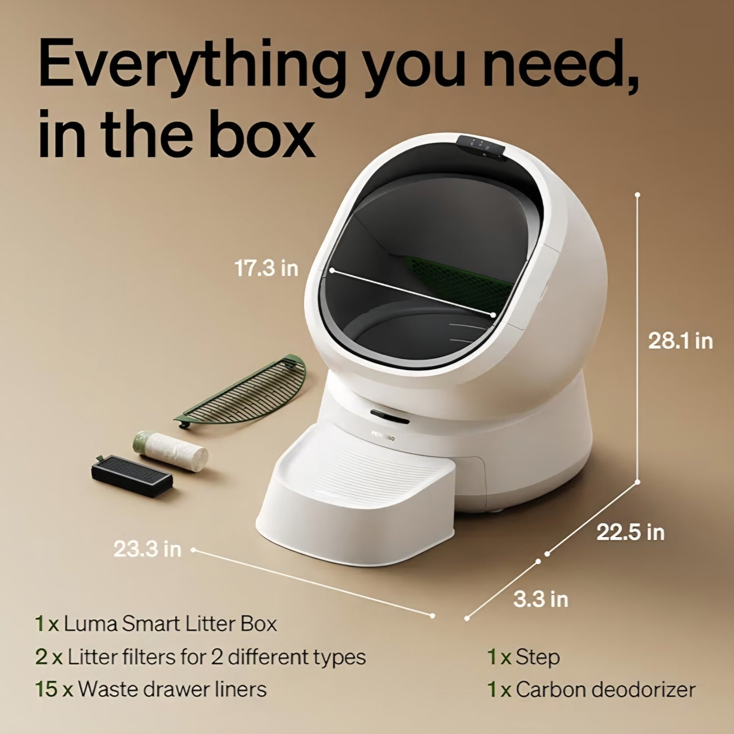 Luma Automatic Cat Litter Box AI-Camera Waste Analysis, Auto Odor-Control Self Cleaning Cat
