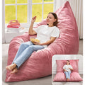 3 in 1 Bean Bag Chair Giant Bean Bag Chairs for Adults with Velvet Cover Convertible Bean Bag Floor