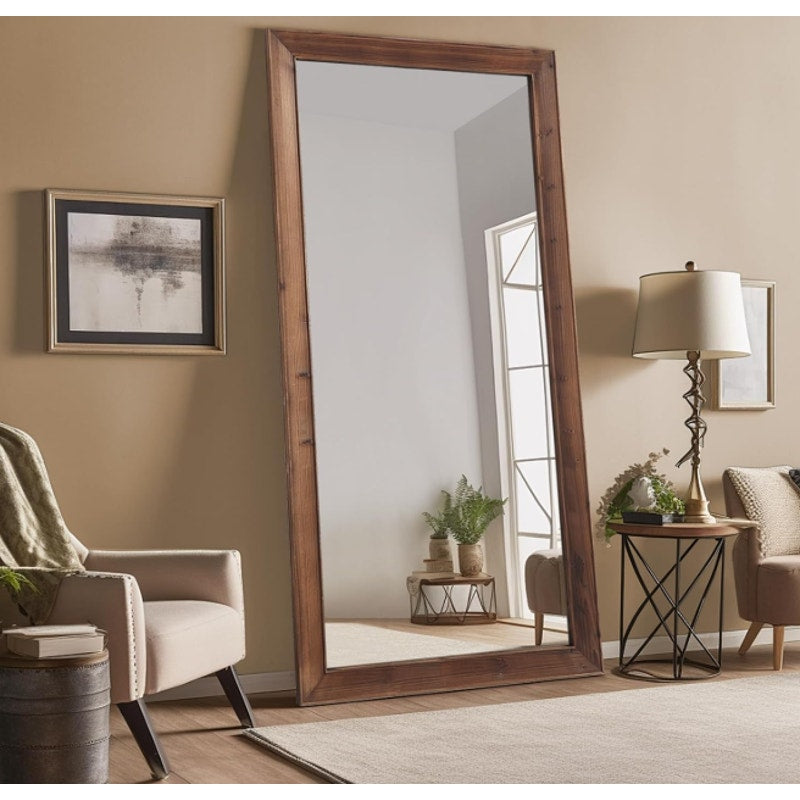 MirrMuse Rustic Farmhouse Full Length Mirror with Stand 71"x32"