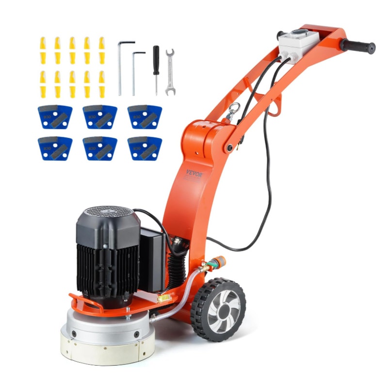 VEVOR Electric Concrete Floor Grinder, 10", Walk-Behind Grinder, 1.7 HP For Granite, Marble stones
