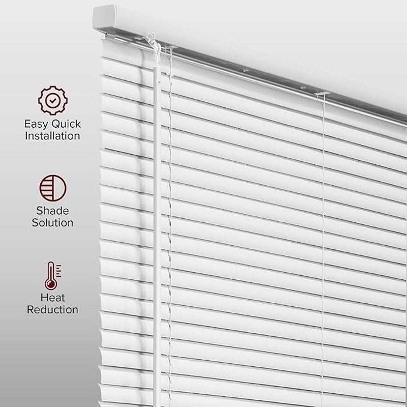 CHICOLOGY Cordless Mini Blinds, 1 Inch Vinyl Window Blinds, Child Safe, Midnight White,60" W x 48"H