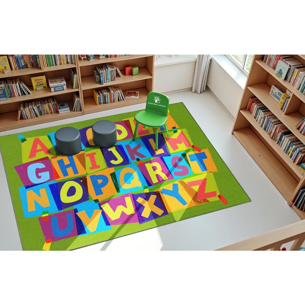 Boooooom Jackson Kids ABC Alphabet Rug, 6.5 FT x 9 FT