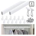 Tandefio Closet Rod Kit with End Caps and Center Support,White