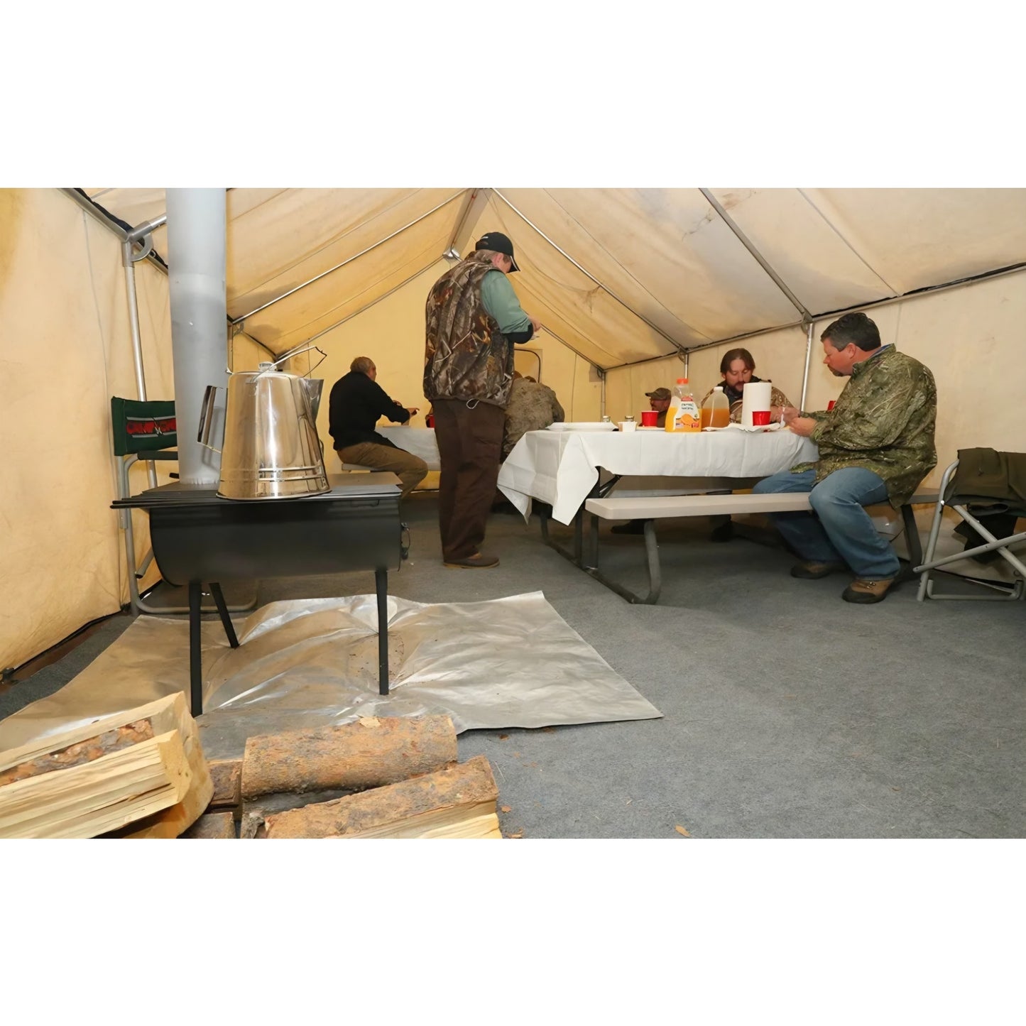 Camp Chef Alpine CS14 Heavy Duty Cylinder Tent Cabin Stove with damper and side shelves