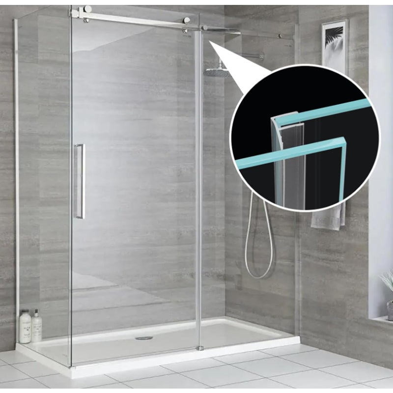 78" Sliding Shower Door Side Seal Strip for 3/8" Glass,w/ 3/5" Flip (1X78")