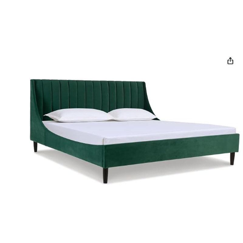 King bed frame Jennifer Taylor Home Aspen Vertical Tufted Modern Headboard Platform Bed Set