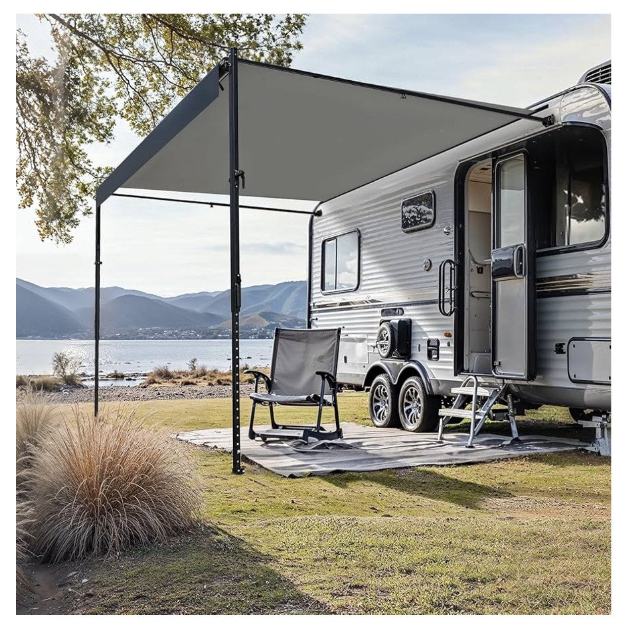 VEVOR Manual RV Awning Complete Kit, 14' Retractable Awning with Aluminum Alloy