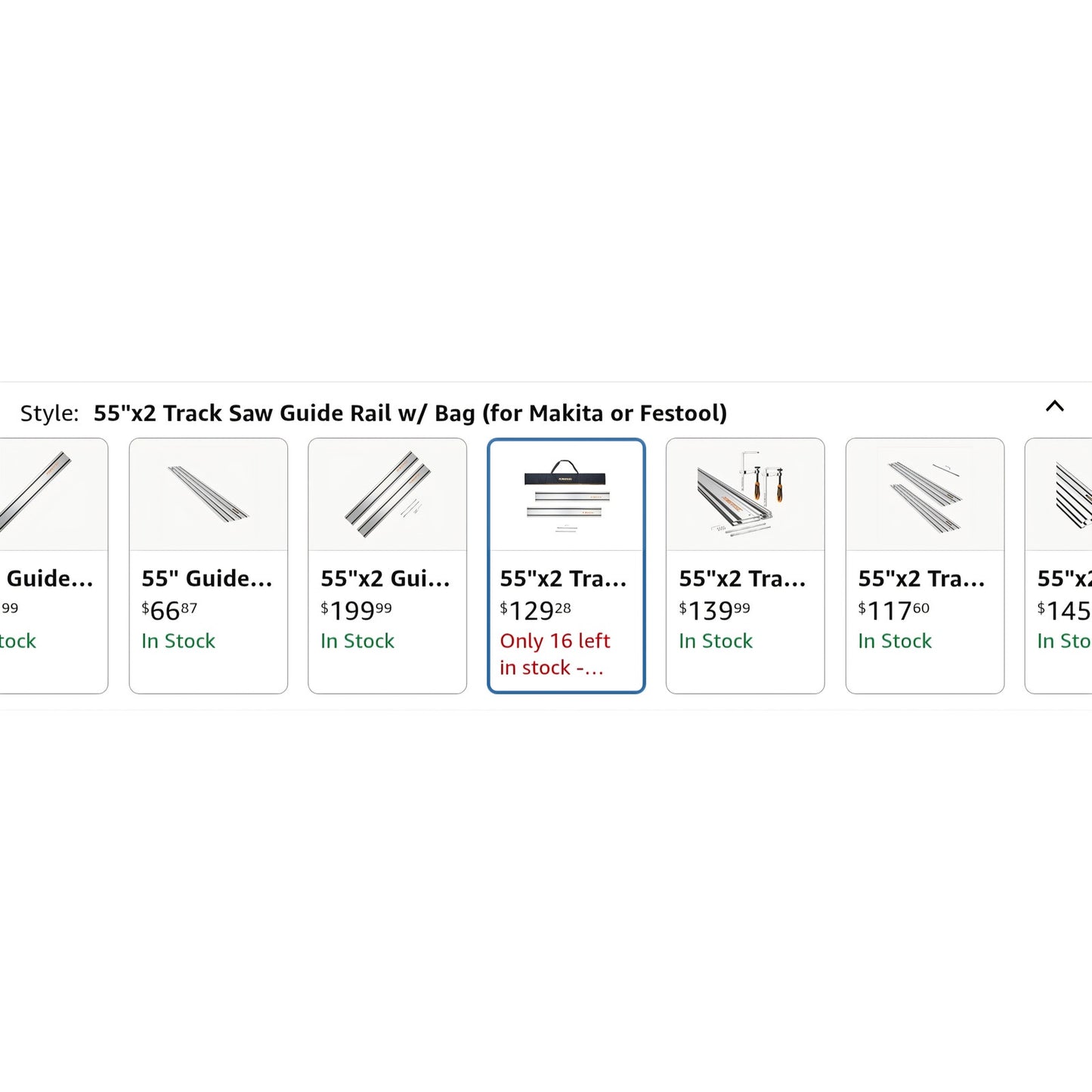 POWERTEC 71550 55" Track Saw Guide Rail Kit for Makita or Festool | Includes (2) Guide Rails