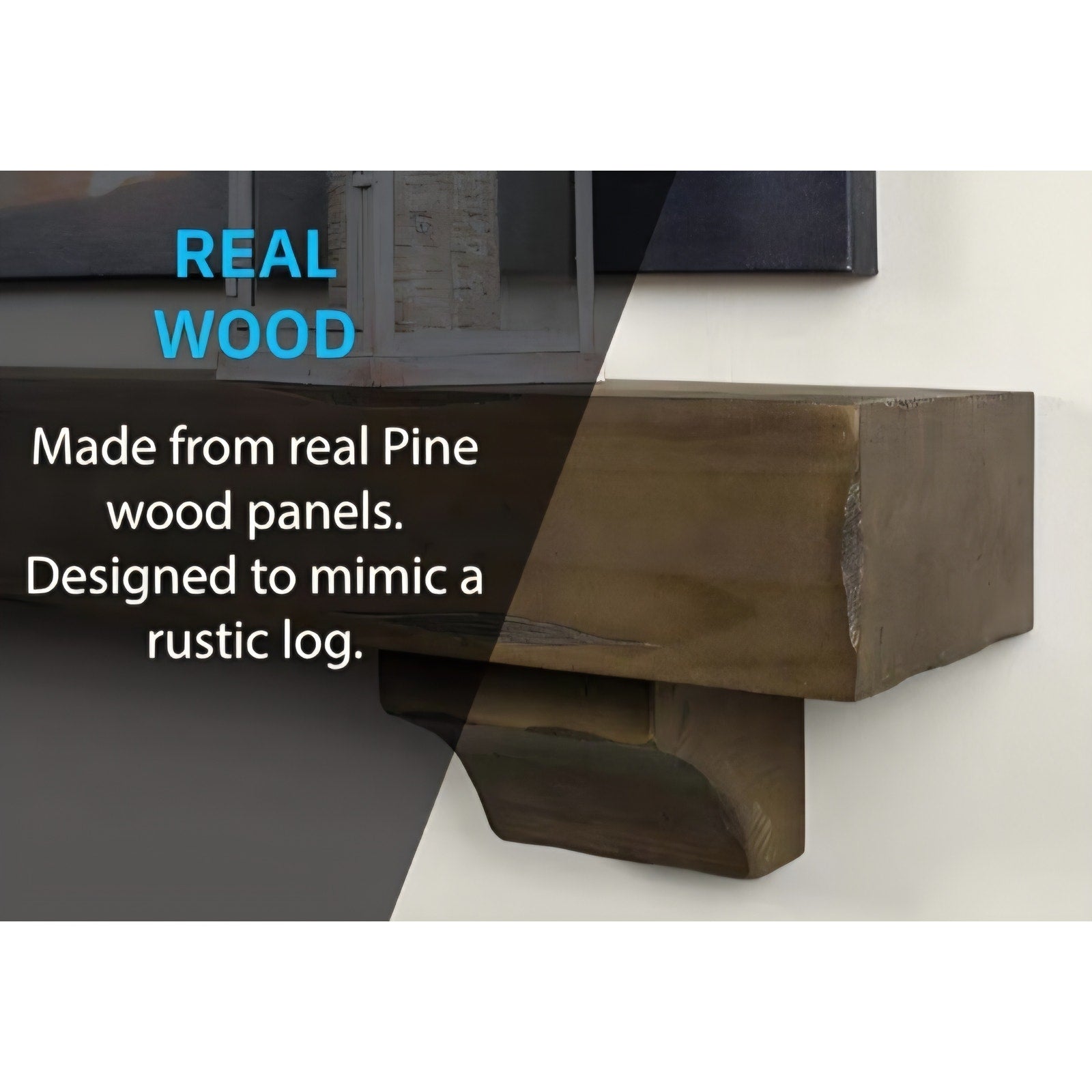 Breckenridge 60” Fireplace Mantel Shelf with Corbels – Rustic Floating Mantel Shelf for Over Firepl
