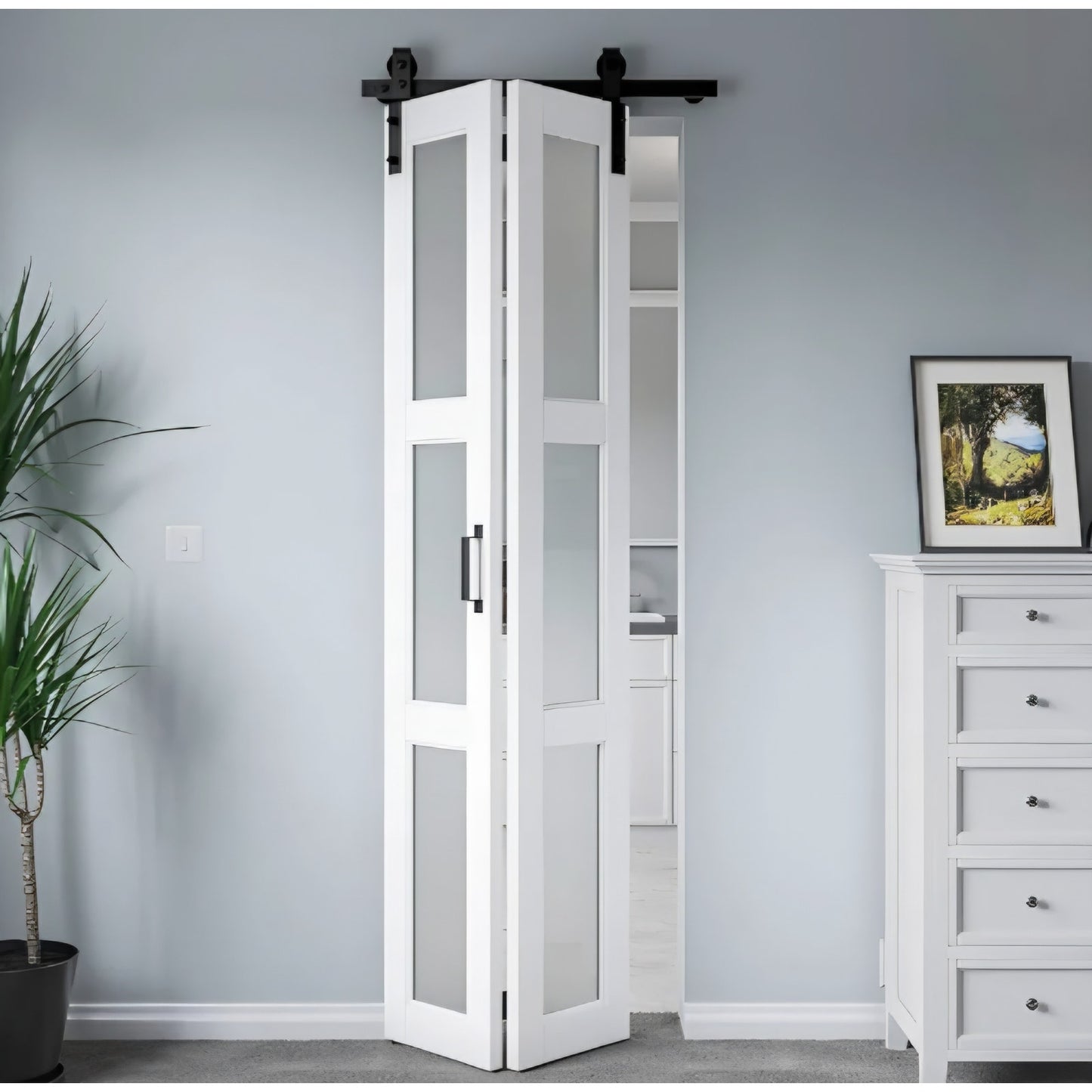 24" x 84" Bifold Sliding Barn Door with Hardware Kit Included