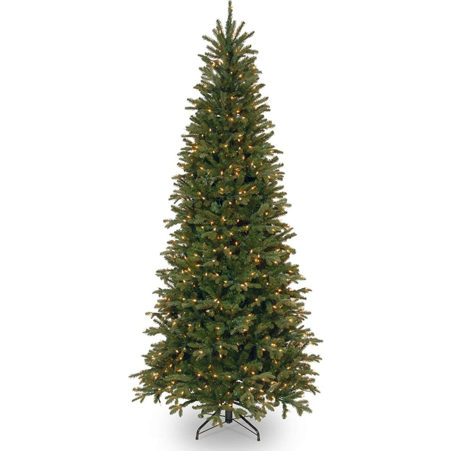 National Tree Company 7.5 ft Pre-Lit Tiffany Fir Slim Artificial Christmas Tree, 600 Clear Lights