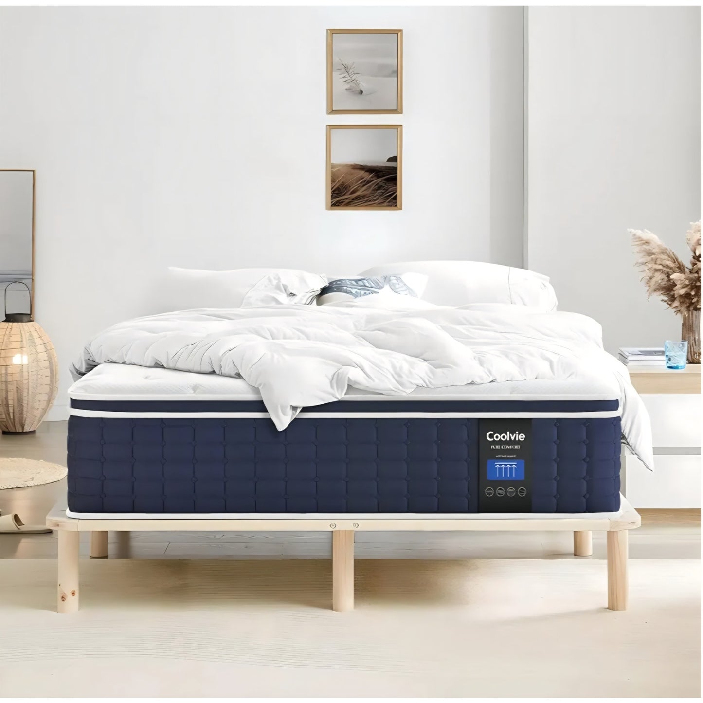 Coolvie 14 Inch King Mattress, Medium Plush Gel Memory Foam Mattress Hybrid, Double Cooling King
