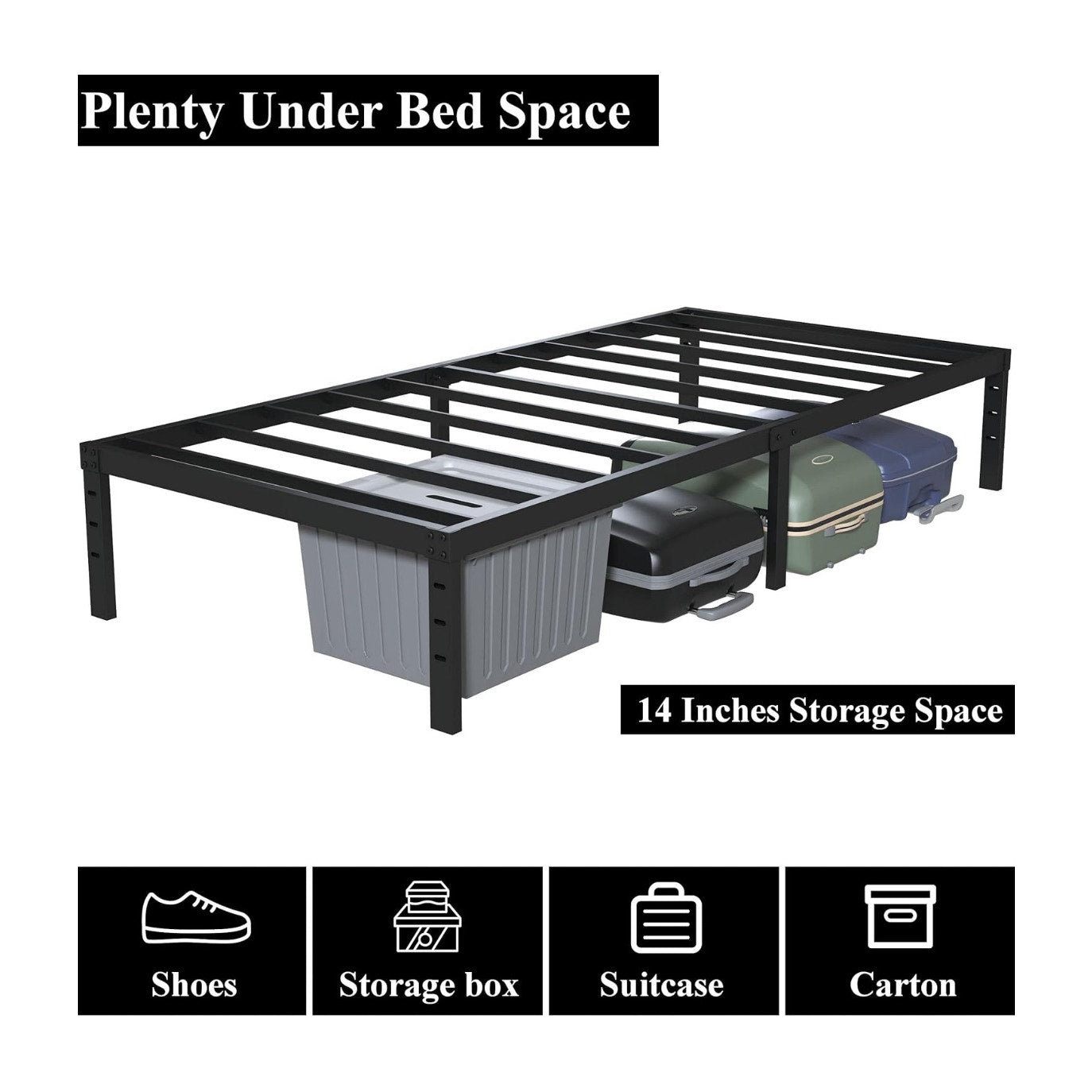 16 Inch Narrow Twin Bed Frame 30x75 No Box Spring Needed
