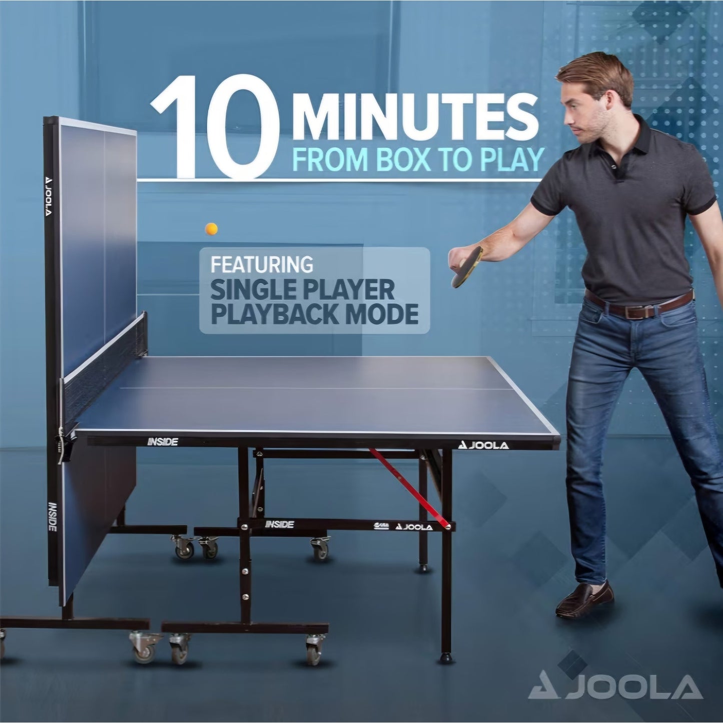 JOOLA Inside Professional MDF Indoor Ping Pong Table with Quick Clamp Table Tennis Net