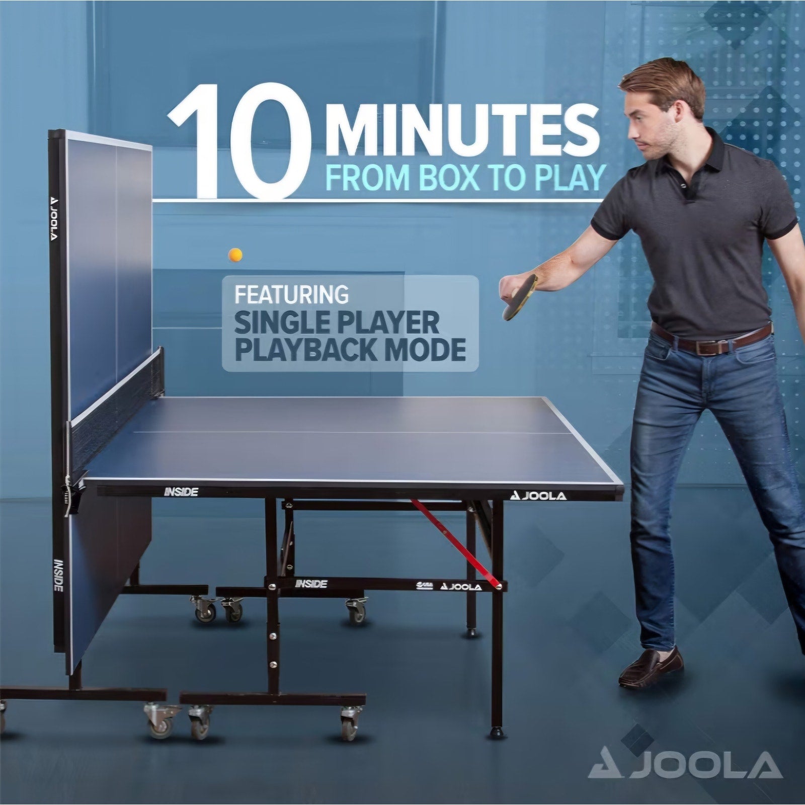 JOOLA Inside Professional MDF Indoor Ping Pong Table with Quick Clamp Table Tennis Net