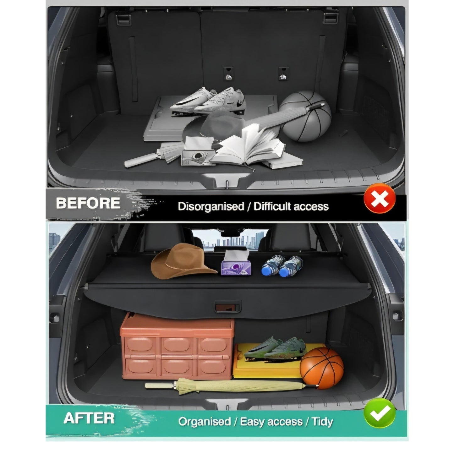 Powerty Cargo Cover for 2024 Toyota Grand Highlander Accessories Trunk Cover Retractable Trunk
