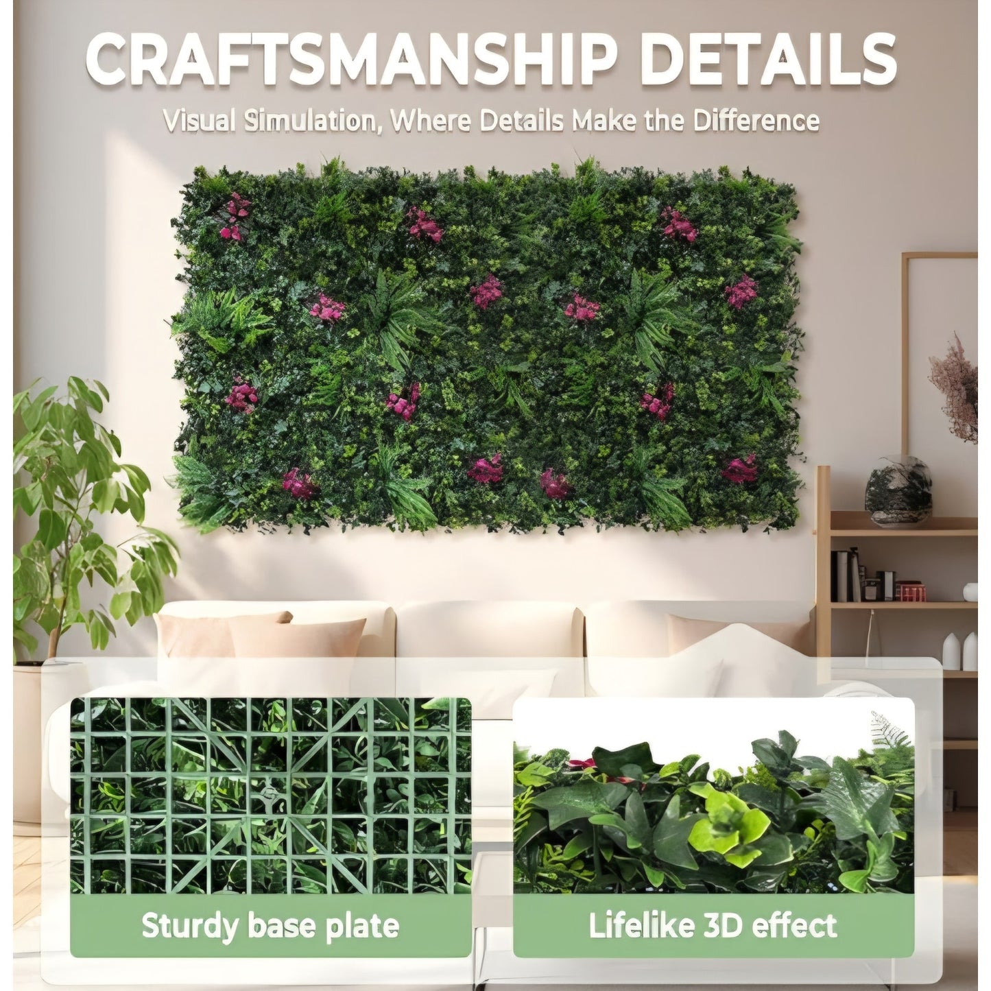 Artificial Hedge Panels Greenery Wall: 72''x144'' UV-Anti Grass Wall Backdrop Privacy Fence Screen