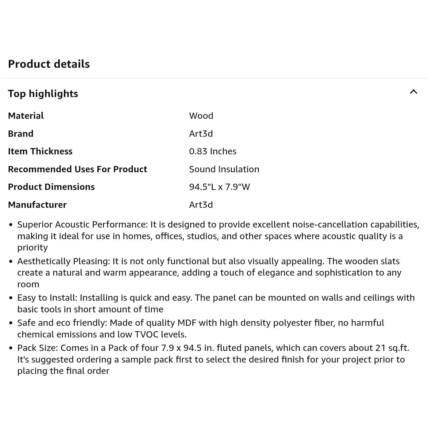 Art3d 4-Piece Wood Slat Acoustic Panels for Stylish Decor and Noise Reduction, Brushd silver