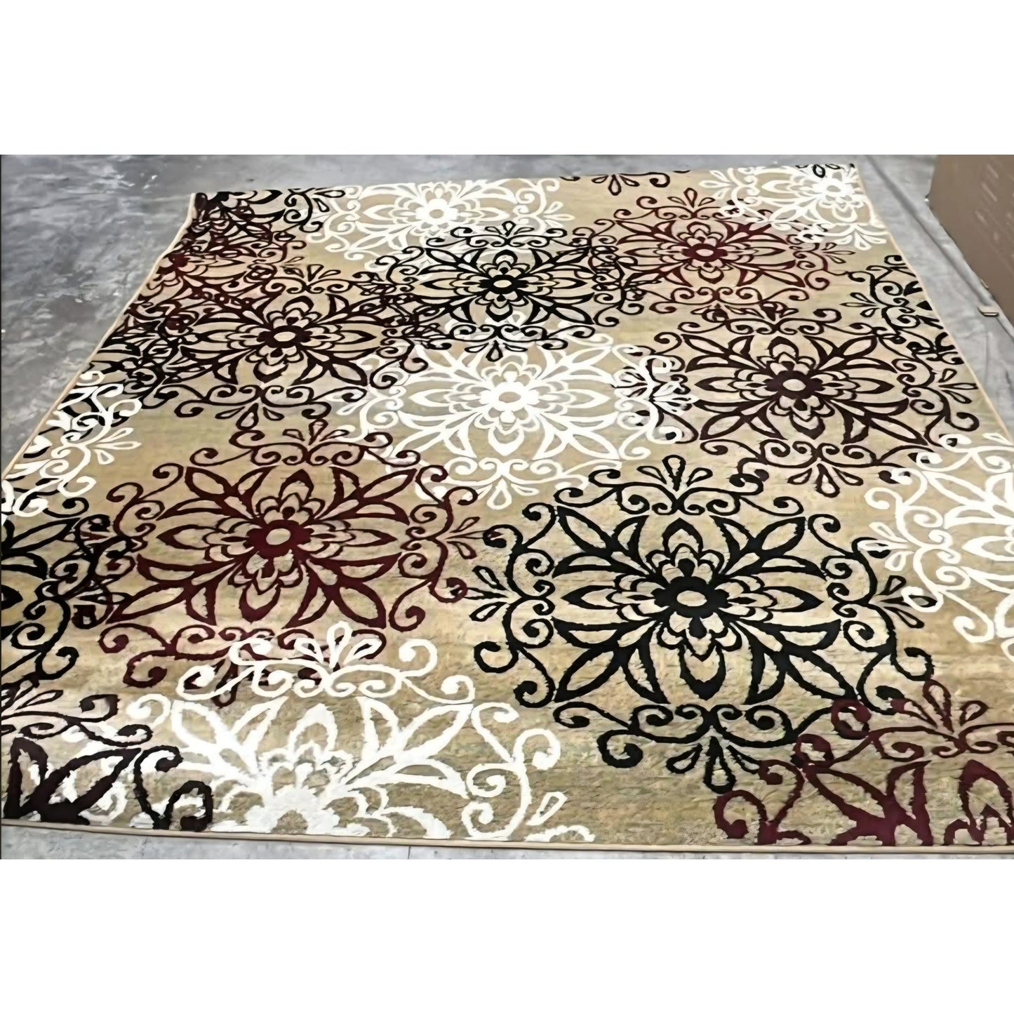 Superior Millbrae Floral Medallion Indoor Area Rug for Living Room, Bedroom 10 X 8 ft, Gold