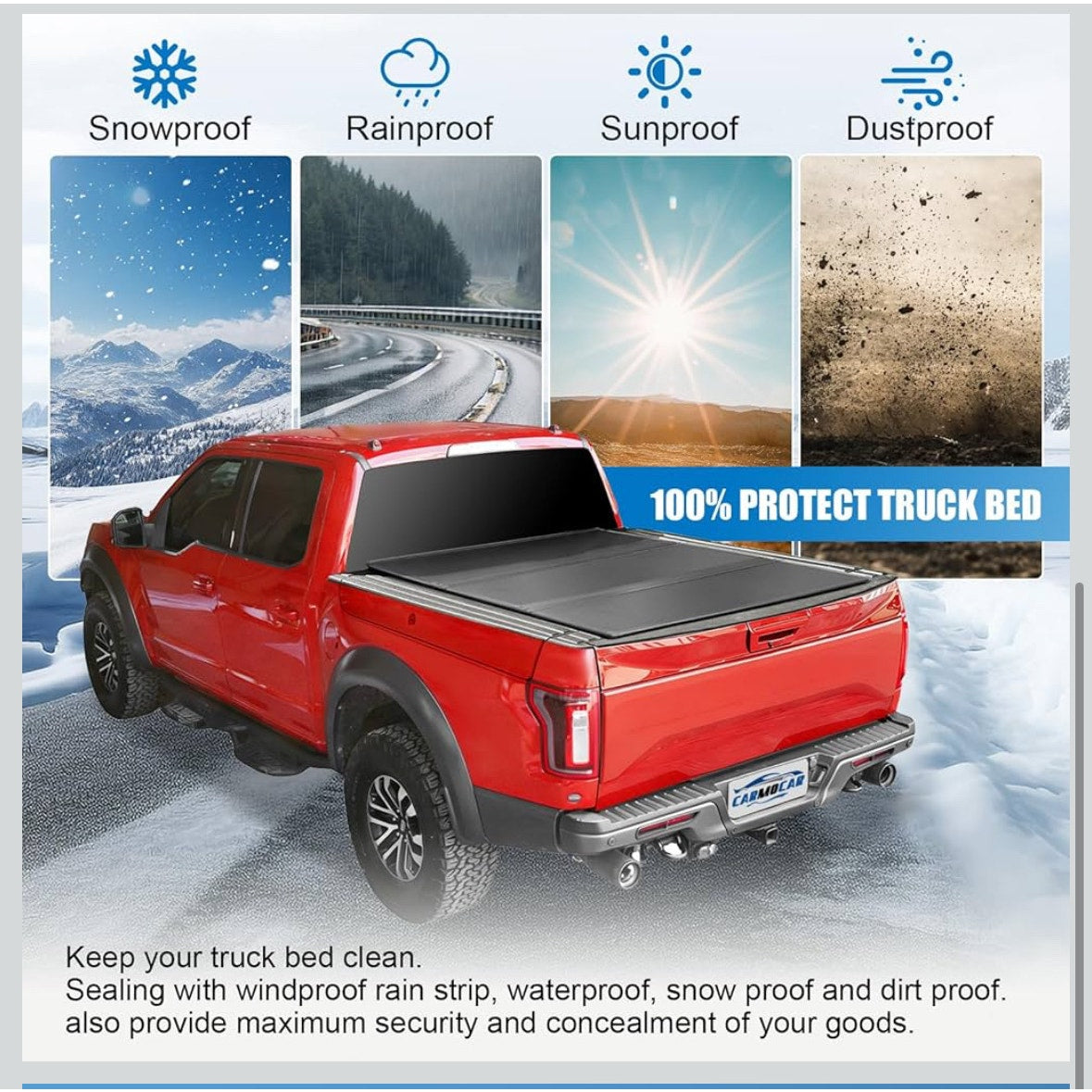Hard Tri-Fold Tonneau Cover for 2009-2025 Ram 1500 5.7ft Bed (67.4")