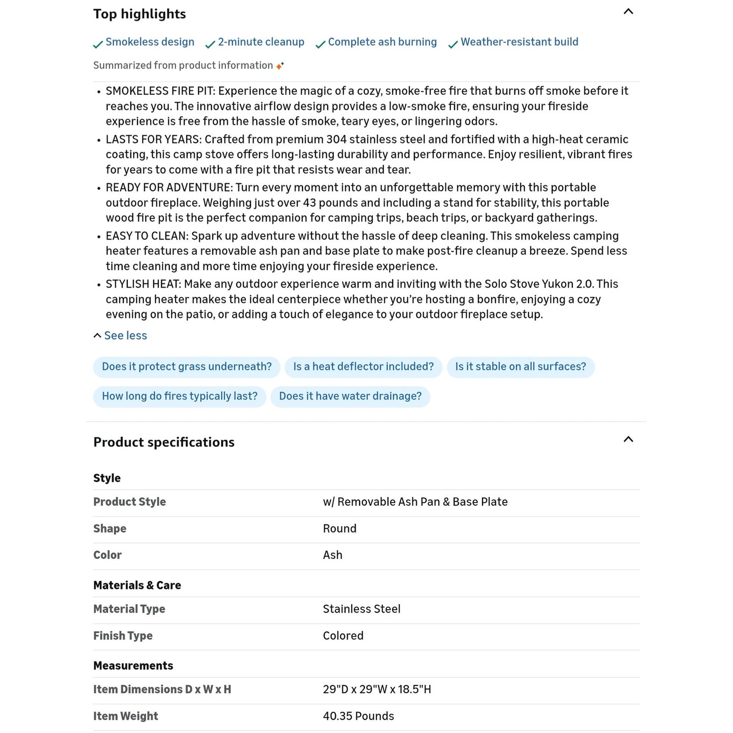 Solo Stove Yukon 2.0 + Stand, 27 Inch Smokeless Fire Pit – Portable Stainless Steel Outdoor Firepl