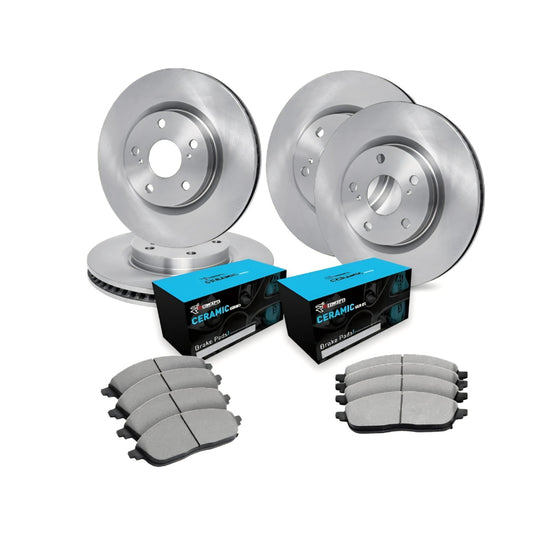 R1 Concepts Front and Rear Brakes and Rotors| Blank Brake Rotors| Front and Rear Ceramic Brake Pads