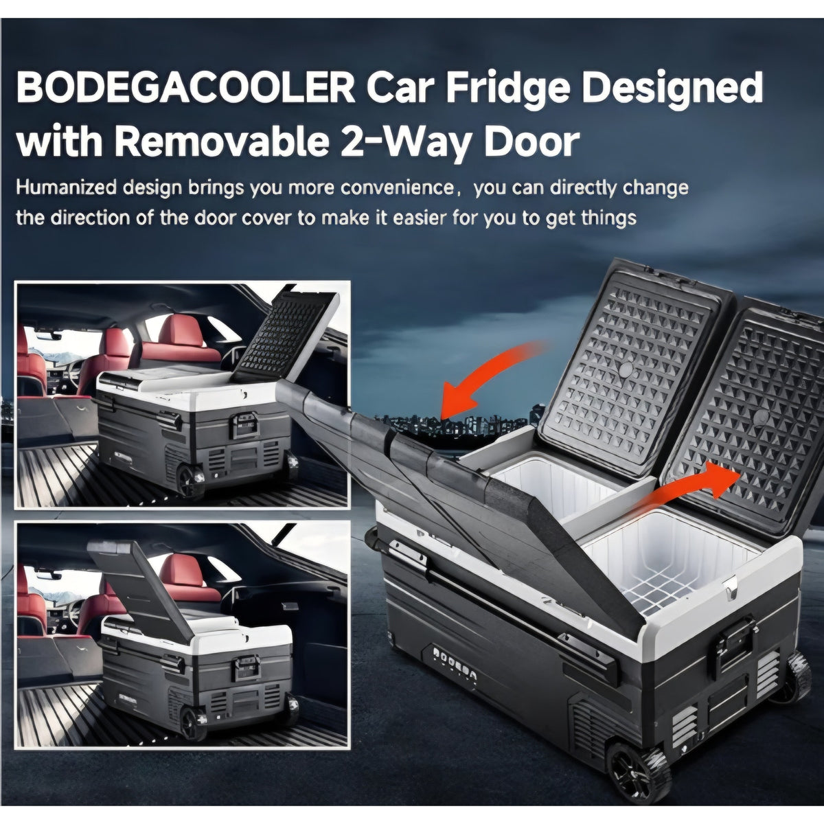 BODEGACOOLER 12 Volt Car Refrigerator, 100 Quart Portable Freezer