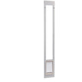 Medium Aluminum Pet Patio Door, Adjustable Height 77-5/8" to 80-3/8", 7" x 11-1/4" Flap Size, Medium White