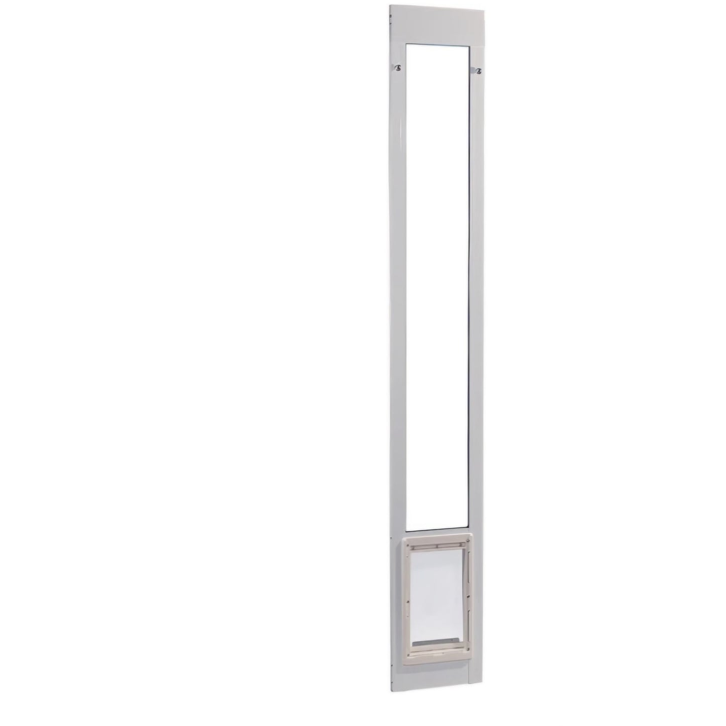 Medium Aluminum Pet Patio Door, Adjustable Height 77-5/8" to 80-3/8", 7" x 11-1/4" Flap Size, Medium White