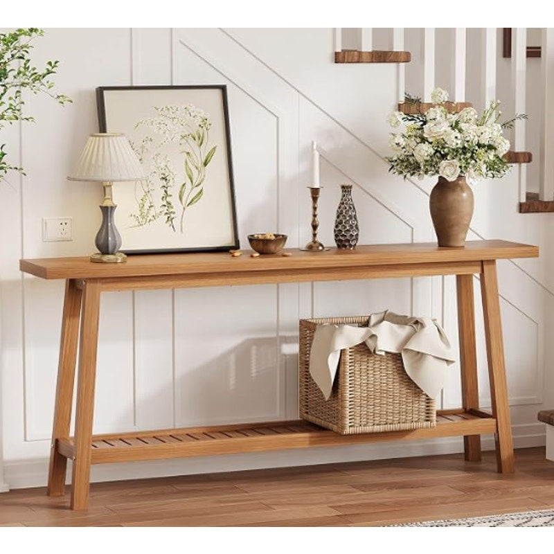 Garvee 70.9 Inch Console Table for Entryway, Extra Long 2-Tier Narrow Sofa Table Behind Couch
