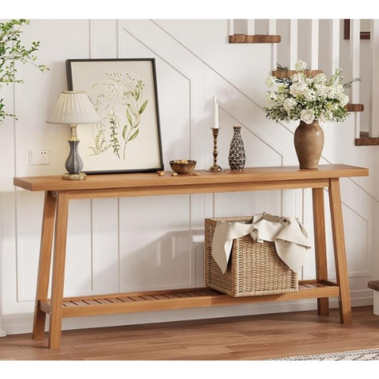 Garvee 70.9 Inch Console Table for Entryway, Extra Long 2-Tier Narrow Sofa Table Behind Couch