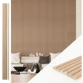 Art3d Fluted Wood Panel  and for Pack of 4pcs + 1pc End-Trim, Size 108 x 5.7in.- Beaded Ashtree