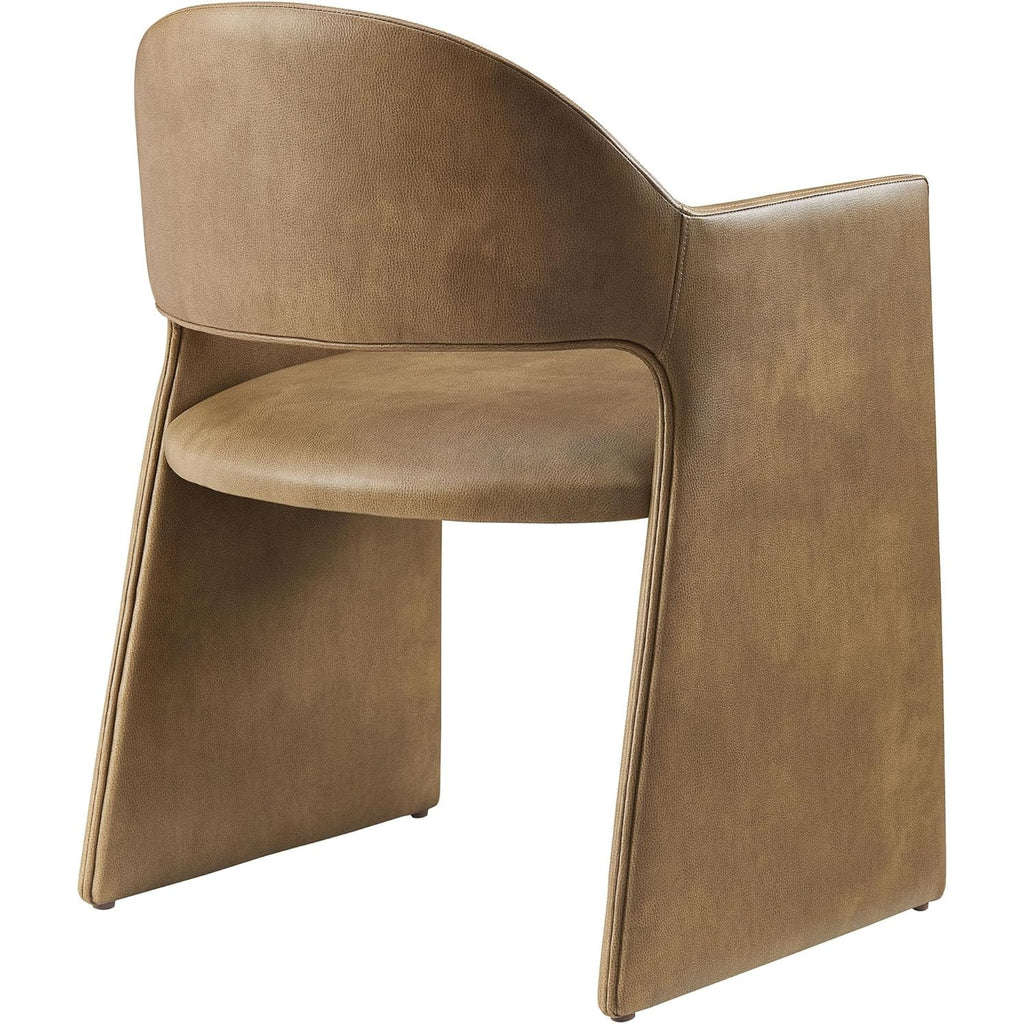 Modway Talia Vegan Leather Dining Armchair in Toast. 22"D x 23"W x 31"H. side chair.