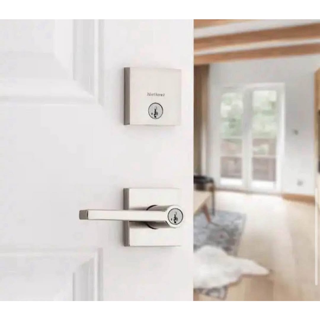 $30 obo Kwikset Halifax Satin Nickel Entry Door Handle with Single Cylinder Deadbolt ComboPack feat