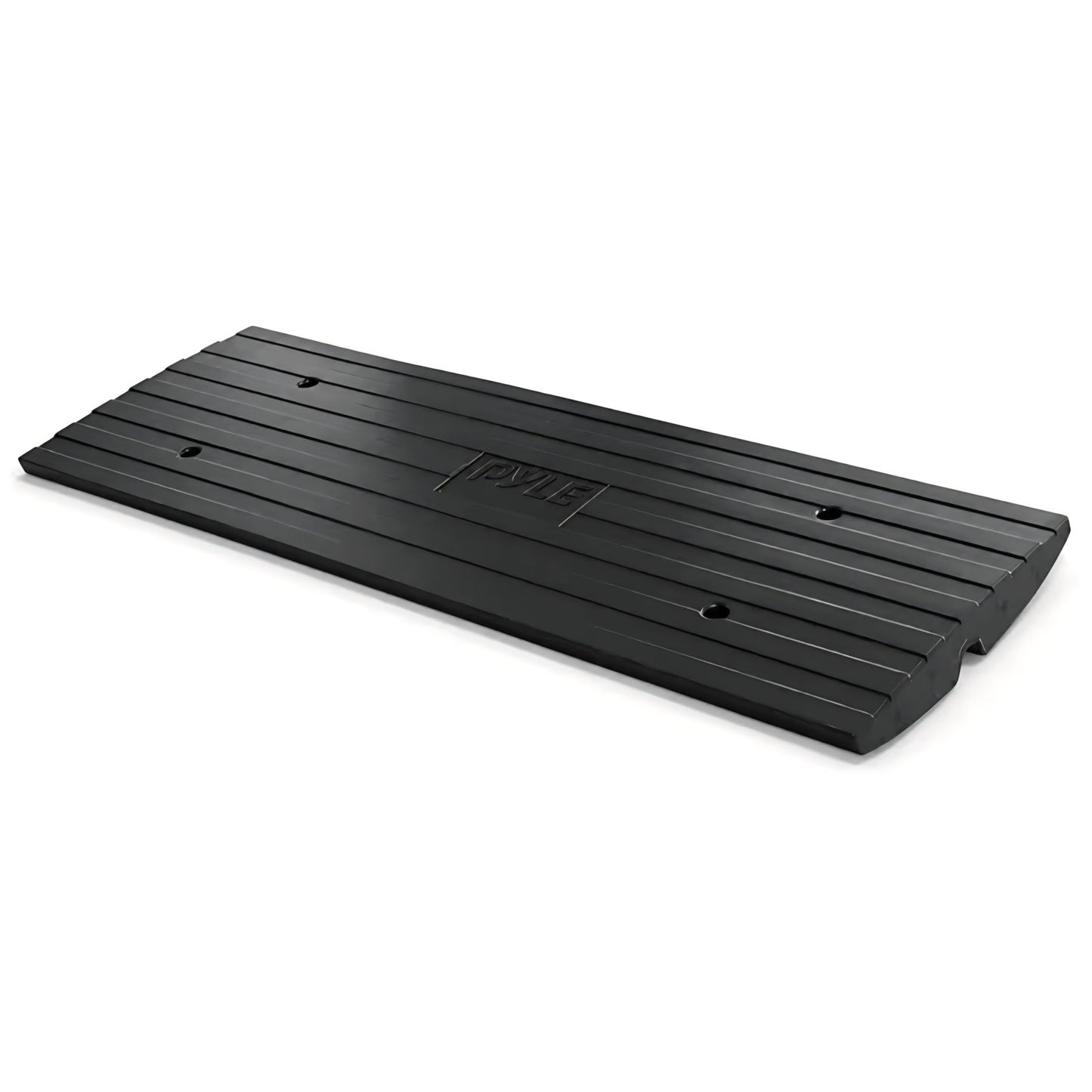 Pyle Car Driveway Curbside Bridge Ramp - Heavy Duty Rubber Threshold Curb Ramp