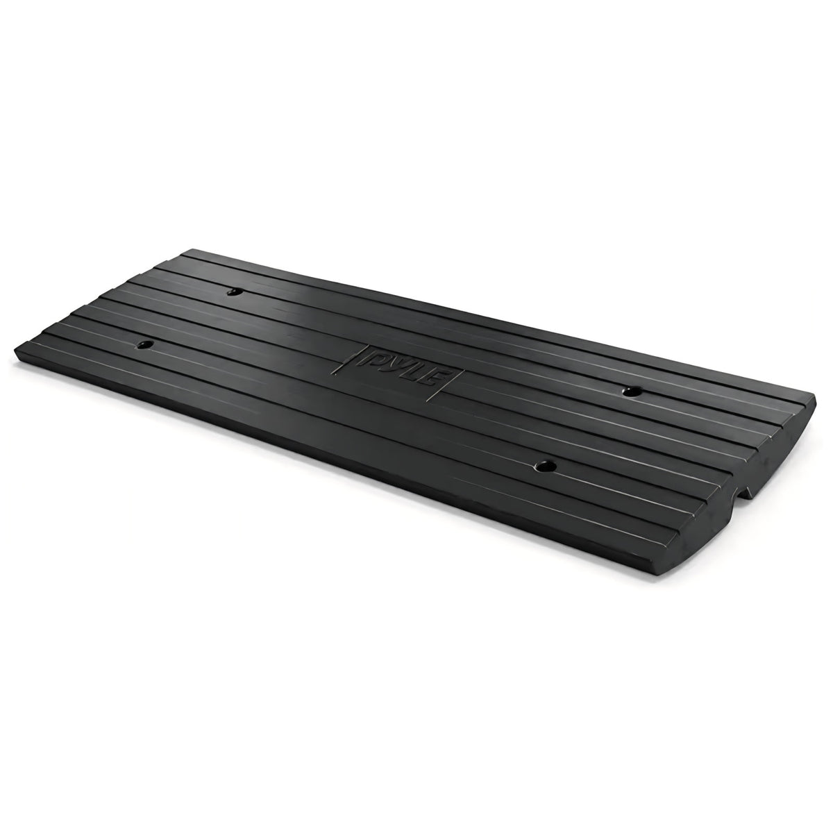 Pyle Car Driveway Curbside Bridge Ramp - Heavy Duty Rubber Threshold Curb Ramp