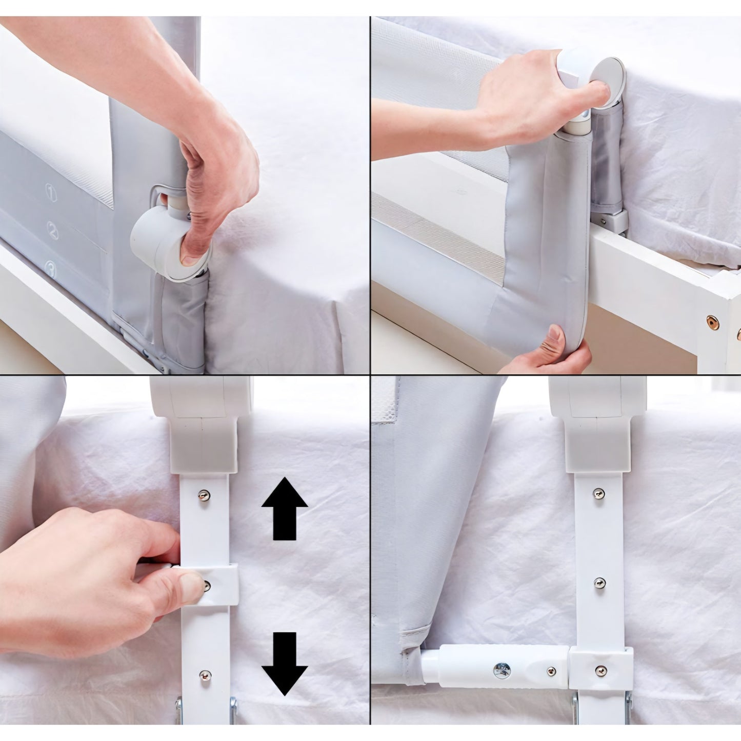 Baby Toddler Bed Rail 59 inch Guard Extra Long Foldable Tall Safety Bedrail with Reinforced Anchor