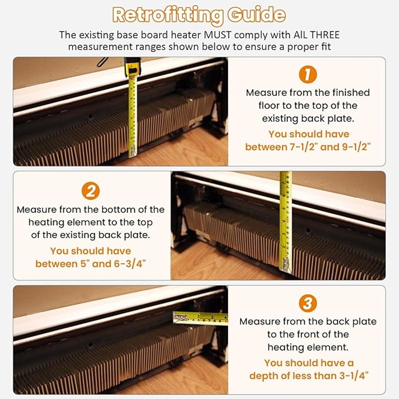 Upgraded 5 FT Baseboard Heater Cover with Left and Right Endcaps, Galvanized Steel, white